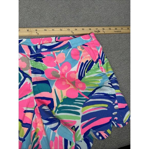 Lilly Pulitzer Magnolia Shorts 8 Scalloped Exotic Garden Tropical 5" Multicolor - Picture 9 of 11